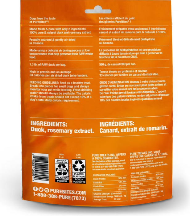 PureBites Duck Jerky Freeze Dried Raw Dog Treats