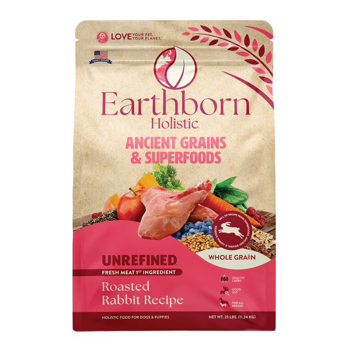 Earthborn Holistic Unrefined Roasted Rabbit with Ancient Grains & Superfoods Dry Dog Food