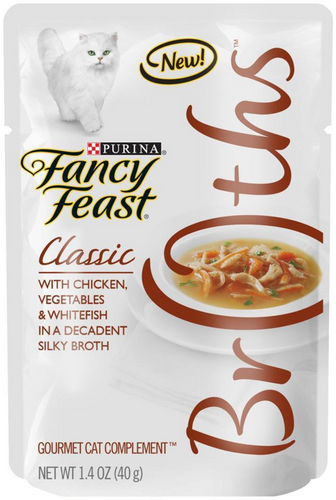Fancy Feast Broths Chicken and Whitefish Wet Cat Food