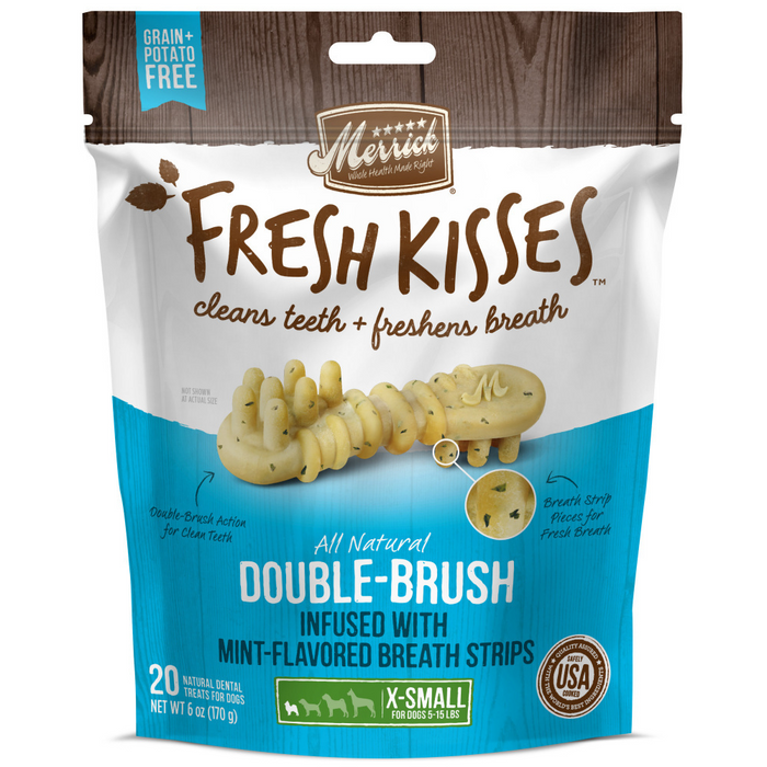 Merrick Fresh Kisses Dog Dental Treats With Mint Breath Strips Dog Treats for Toy Breeds