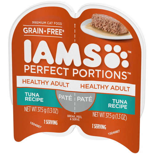 Iams Perfect Portions Healthy Adult Tuna Pate Wet Cat Food Tray