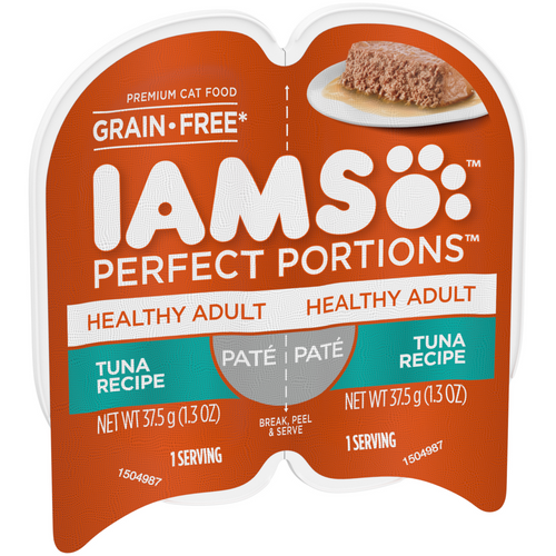 Iams Perfect Portions Healthy Adult Tuna Pate Wet Cat Food Tray