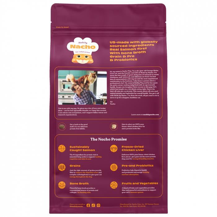 Made by Nacho Salmon & Whitefish & Pumpkin Kibble with Freeze Dried Raw Inclusions