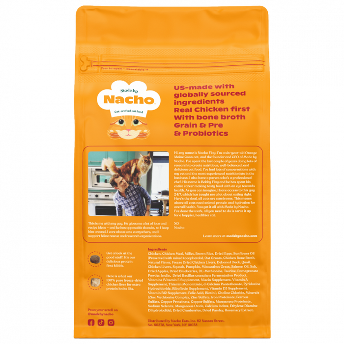 Made By Nacho Chicken & Duck & Quail Kibble with Freeze Dried Raw Inclusions
