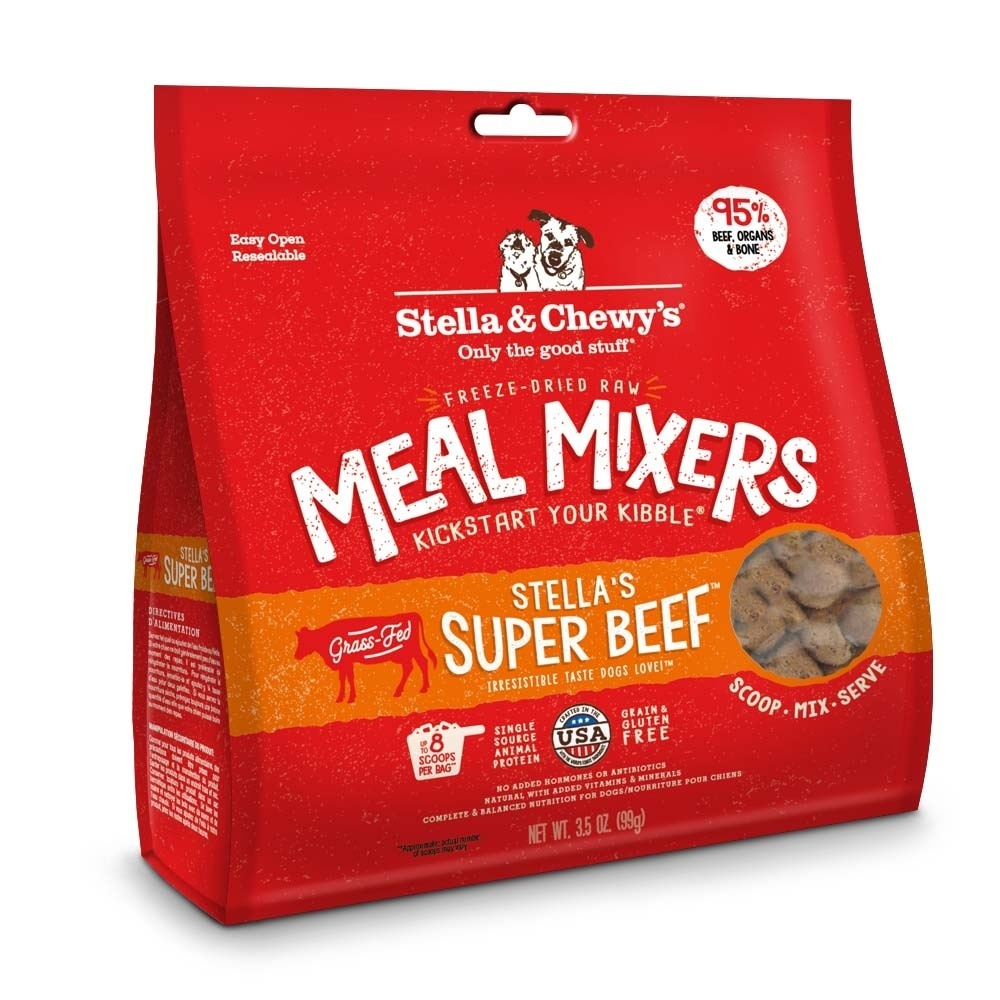 Stella & Chewy's Freeze Dried Raw Stella's Super Beef Meal Mixers Grain Free Dog Food Topper