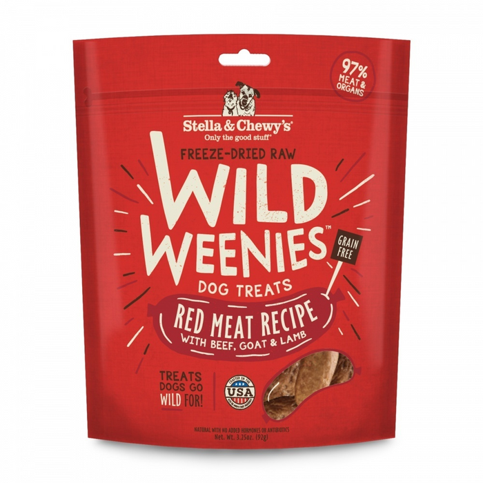 Stella & Chewy's Wild Weenies Grain Free Red Meat Recipe Freeze Dried Raw Dog Treats