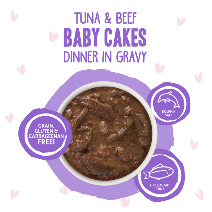 Weruva BFF Tuna & Beef Baby Cakes Recipe Pouches Wet Cat Food