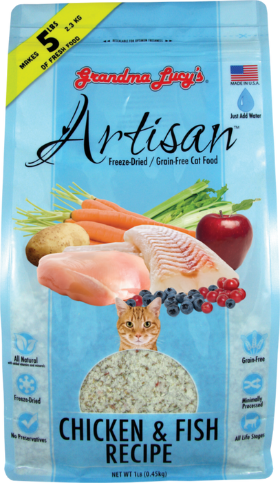 Grandma Lucy's Artisan Grain-Free  Chicken and Fish Freeze-Dried Cat Food