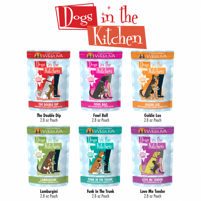 Weruva Dogs in the Kitchen Grain Free Pooch Pouch Party! Variety Pack Wet Dog Food Pouches