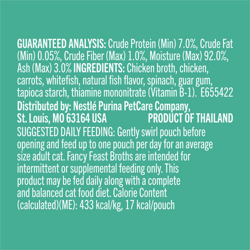 Fancy Feast Broths Chicken and Whitefish Wet Cat Food