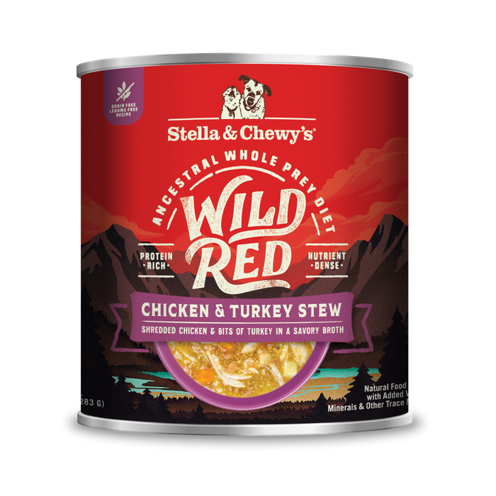 Stella & Chewy's Wild Red Wet Dog Food Chicken & Turkey Stew High Protein Recipe