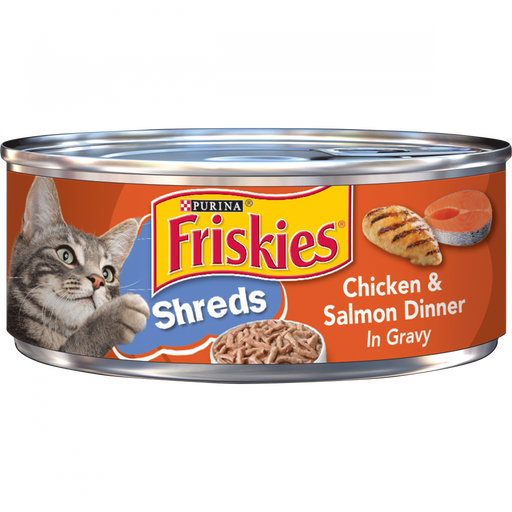 Friskies Savory Shreds Chicken And Salmon Dinner In Gravy Canned Cat Food