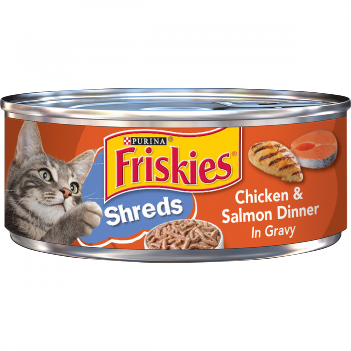 Friskies Savory Shreds Chicken And Salmon Dinner In Gravy Canned Cat Food