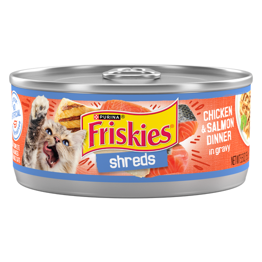 Friskies Savory Shreds Chicken And Salmon Dinner In Gravy Canned Cat Food