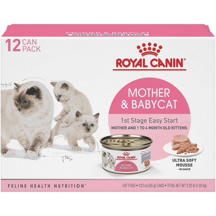 Royal Canin Feline Health Nutrition Mother & Babycat Ultra Soft Mousse in Sauce Canned Cat Food