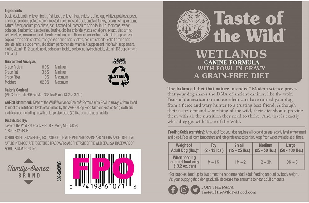 Taste Of The Wild Wetlands Canned Dog Food