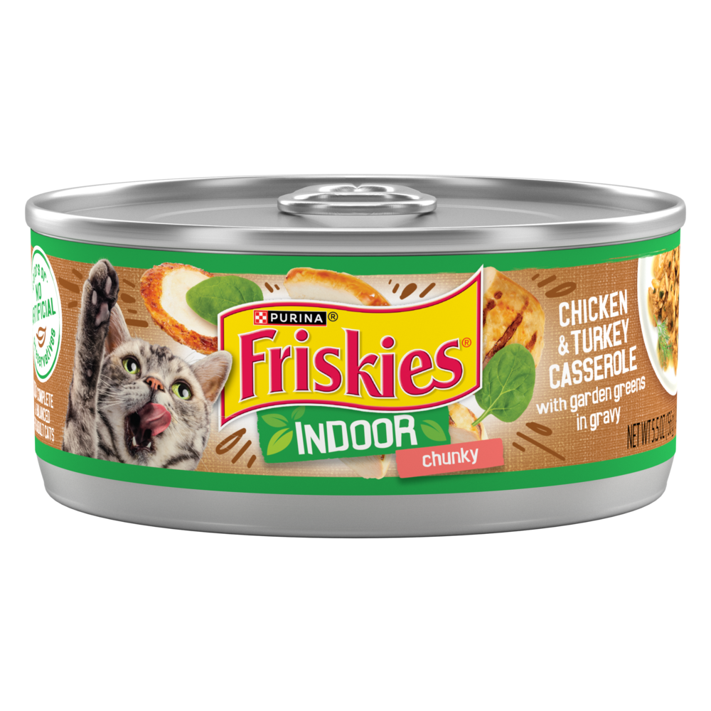 Friskies Selects Indoor Chunky Chicken and Turkey Casserole Canned Cat Food