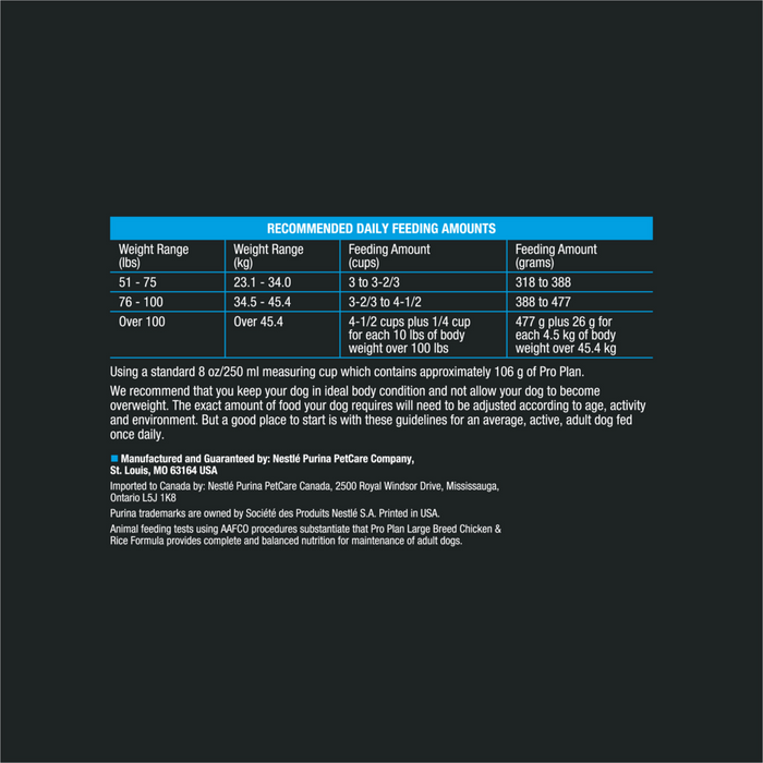 Purina Pro Plan Adult Large Breed Chicken & Rice Formula