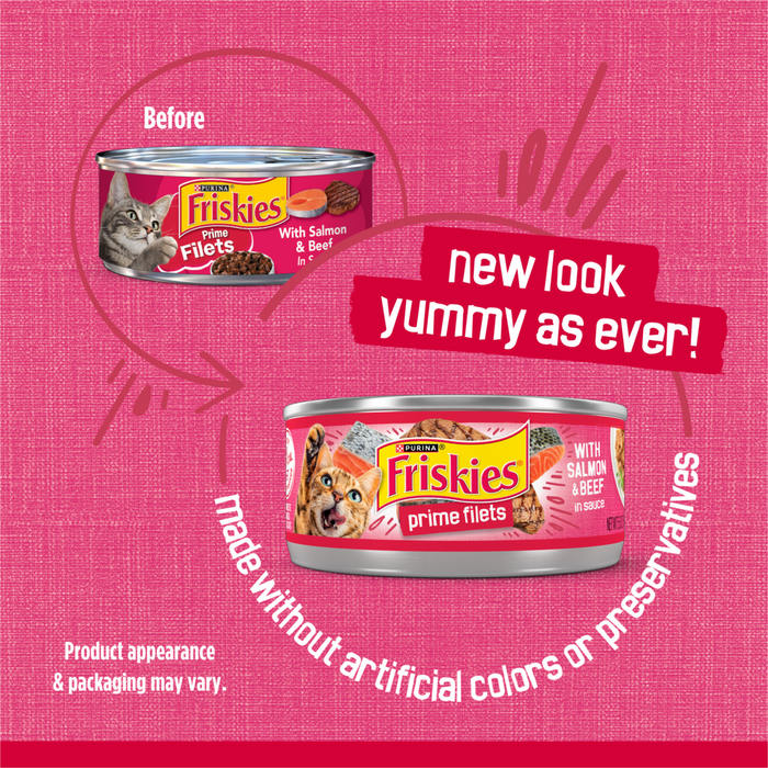 Friskies Prime Filets with Salmon & Beef in Sauce Canned Cat Food