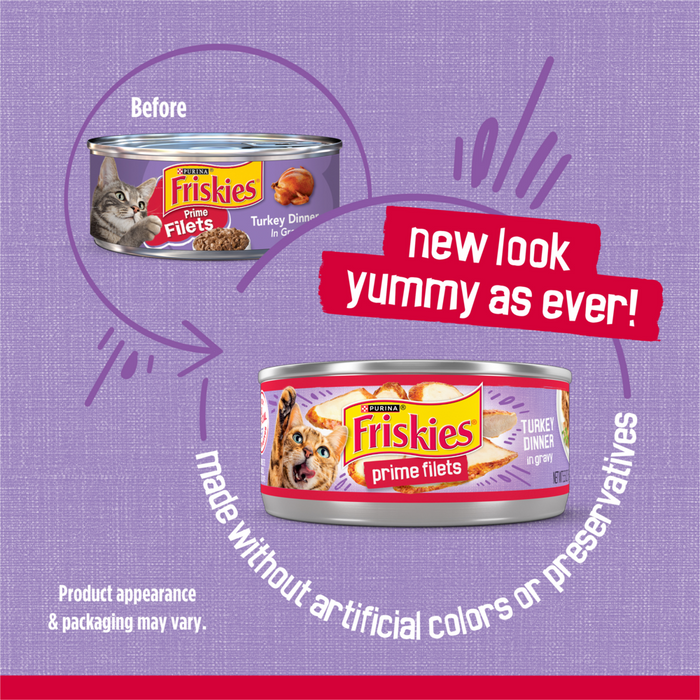 Friskies Prime Filets Turkey Dinner In Gravy Canned Cat Food