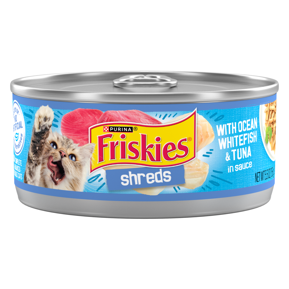 Friskies Savory Shreds with Ocean White Fish & Tuna Canned Cat Food