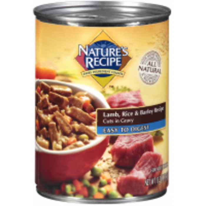 Nature's Recipe Easy to Digest Lamb Rice and Barley Cuts in Gravy Canned Dog Food