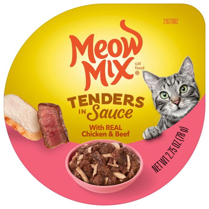 Meow Mix Tender Favorites Real Chicken and Beef in Gravy Cat Food Cups PetPartners Store