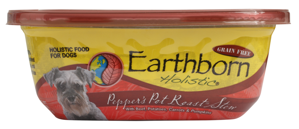 Earthborn Holistic Pepper's Pot Roast Gourmet Dinners Grain Free Moist Dog Food Tubs