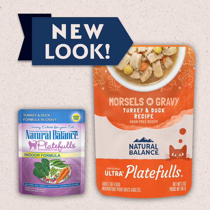 Natural Balance Original Ultra Platefulls Turkey & Duck Recipe Morsels in Gravy Wet Cat Food Pouches