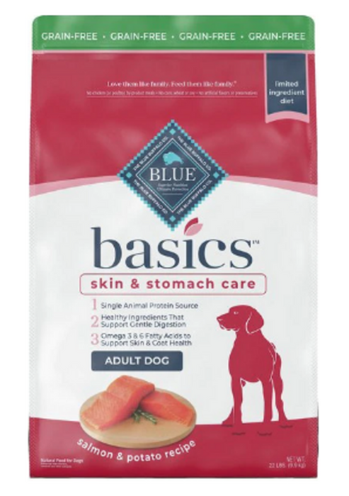 Blue Buffalo Basics Adult Skin & Stomach Care Grain-Free Salmon & Potato Recipe Dry Dog Food