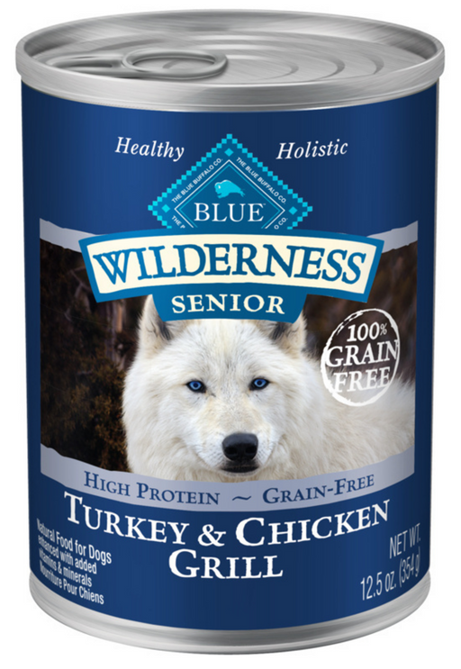 Blue Buffalo Wilderness High-Protein Grain-Free Turkey & Chicken Grill Senior Canned Dog Food