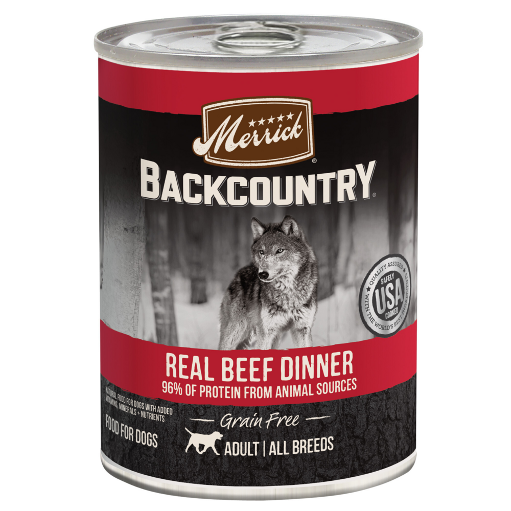 Merrick Backcountry Grain Free 96% Beef Recipe Canned Dog Food