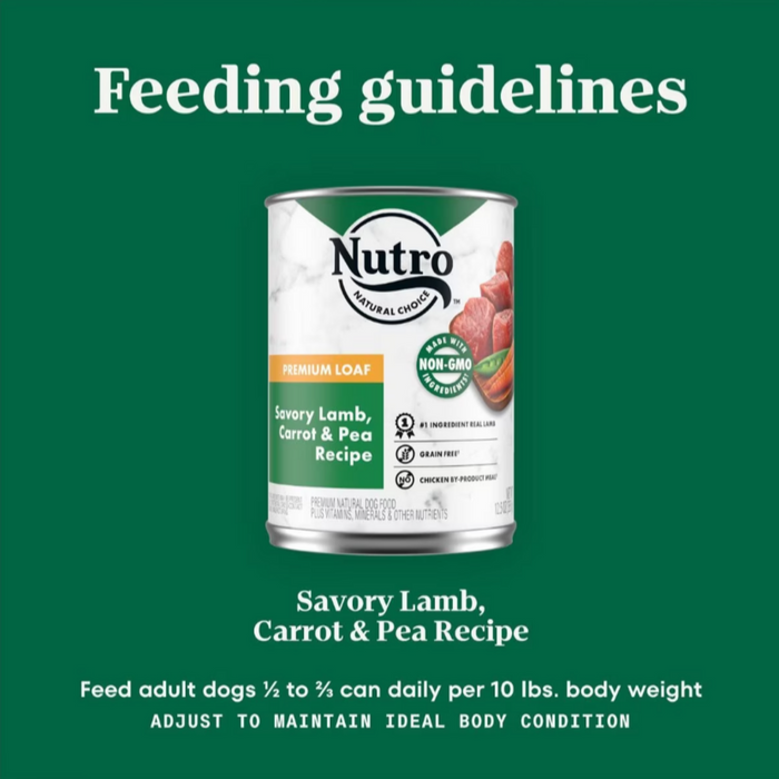 Nutro Premium Loaf Grain Free Savory Lamb Carrot Pea Adult Canned D PetPartners Store