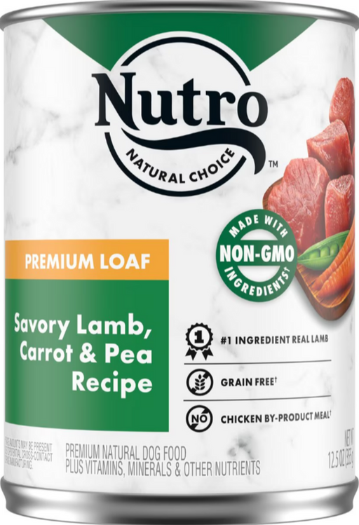 Nutro Premium Loaf Grain Free Savory Lamb, Carrot & Pea Adult Canned Dog Food