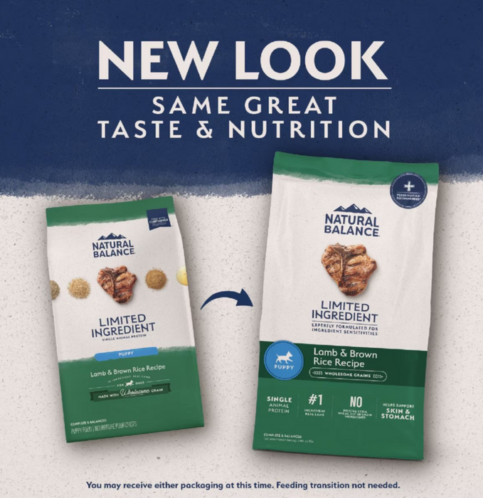 Natural Balance Limited Ingredient Lamb & Brown Rice Puppy Recipe Dry Dog Food