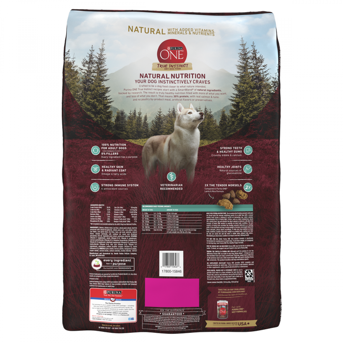 Purina ONE SmartBlend True Instinct Real Salmon Tuna Adult Premium Dry Dog Food
