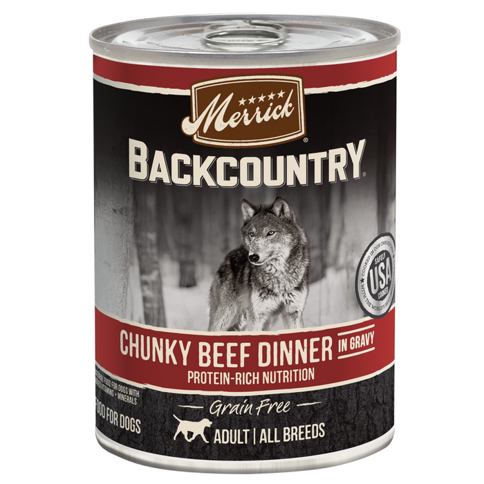 Merrick Backcountry Grain Free Chunky Beef Canned Dog Food PetPartners Store