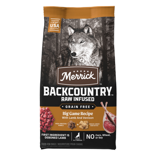 Merrick Backcountry Raw Infused Grain Free Big Game Recipe Freeze Dried Dog Food