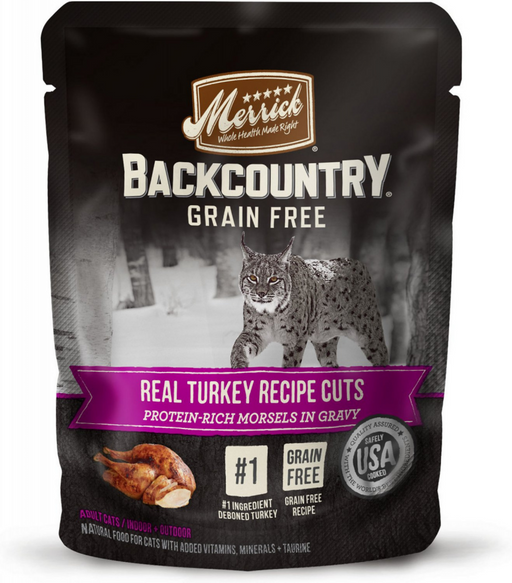 Merrick Backcountry Grain Free Gluten Free Premium High Protein Wet Cat Food, Turkey Recipe Cuts With Gravy