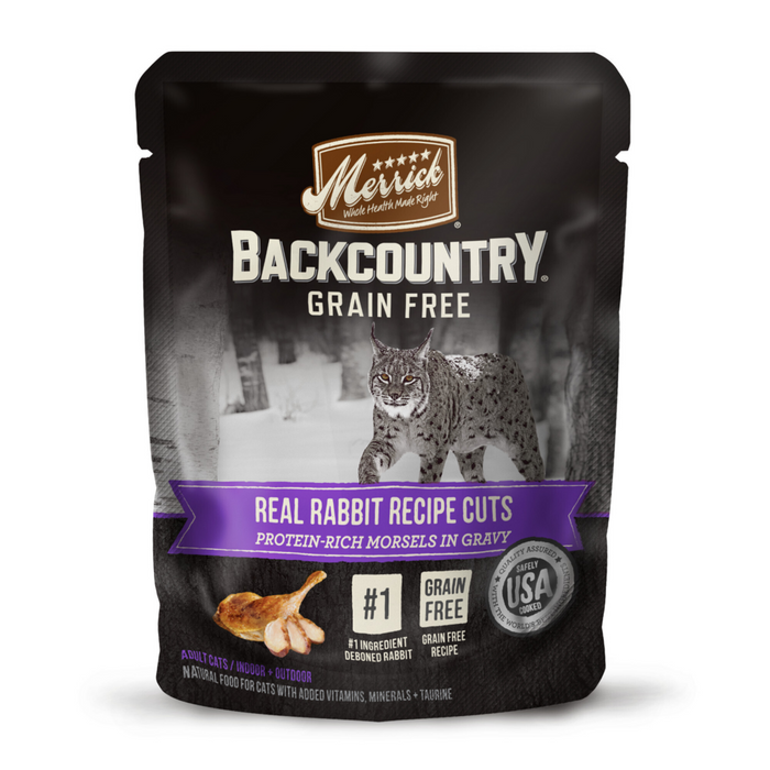 Merrick Backcountry Grain Free Gluten Free Premium High Protein Wet Cat Food, Rabbit Recipe Cuts With Gravy