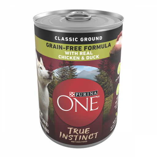 Purina ONE SmartBlend True Instinct with Grain Free Chicken and Duck Classic Ground Canned Dog Food