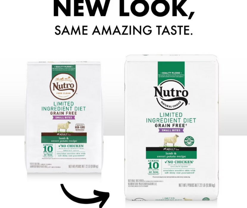 Nutro Limited Ingredient Diet Grain Free Small Bites Adult Lamb and Sweet Potato Dry Dog Food