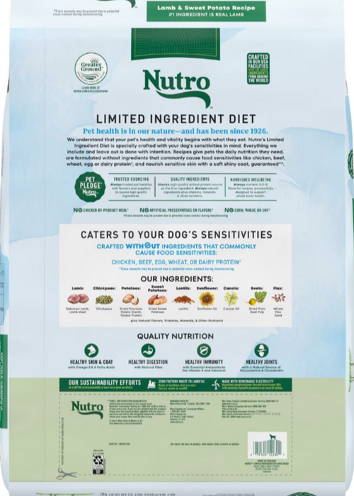 Nutro Limited Ingredient Diet Grain Free Large Breed Adult Lamb and Sweet Potato Dry Dog Food