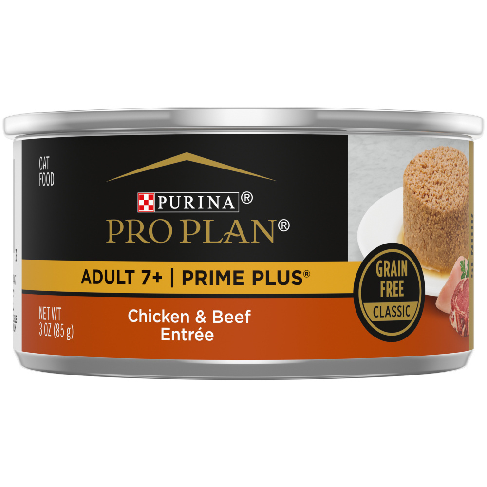 Purina Pro Plan Prime Plus 7+ Chicken & Beef Entree Classic Canned Cat Food