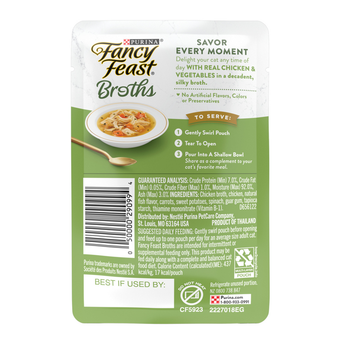 Fancy Feast Classic Broths with Chicken & Vegetables Supplemental Cat Food Pouches