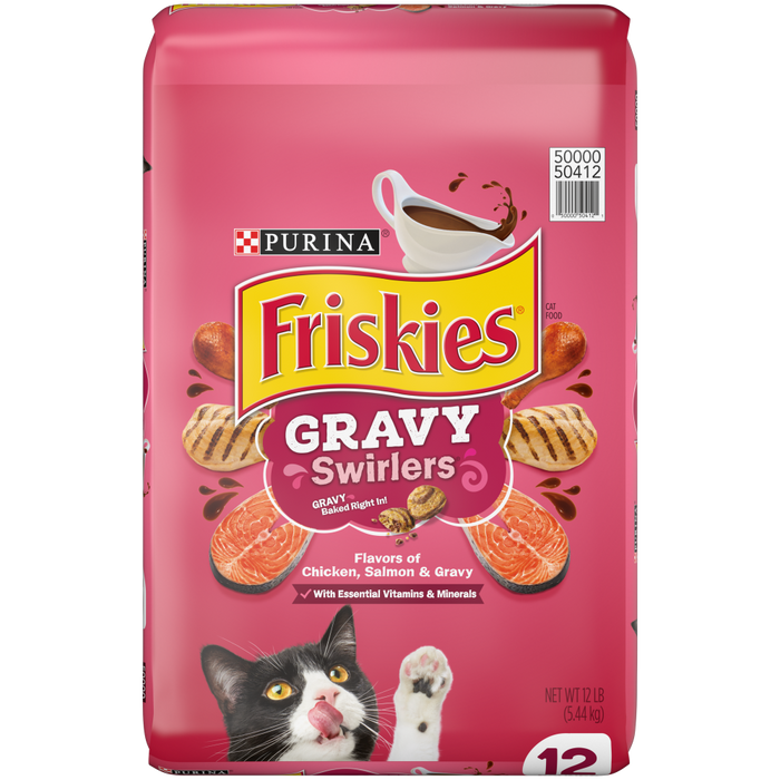 Friskies Gravy Swirlers Chicken & Salmon Flavor Dry Cat Food