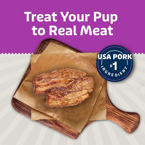 Blue Buffalo Sizzlers Natural Soft Dog Treats, Bacon-Style Soft-Moist Dog Treats with Real USA Pork, Original Flavor