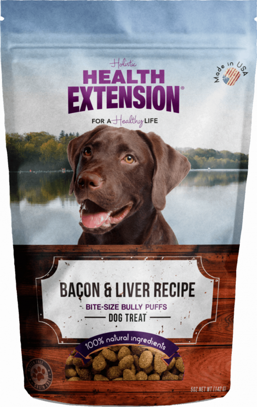 Health Extension Bully Puffs Bacon and Liver Dog Treats