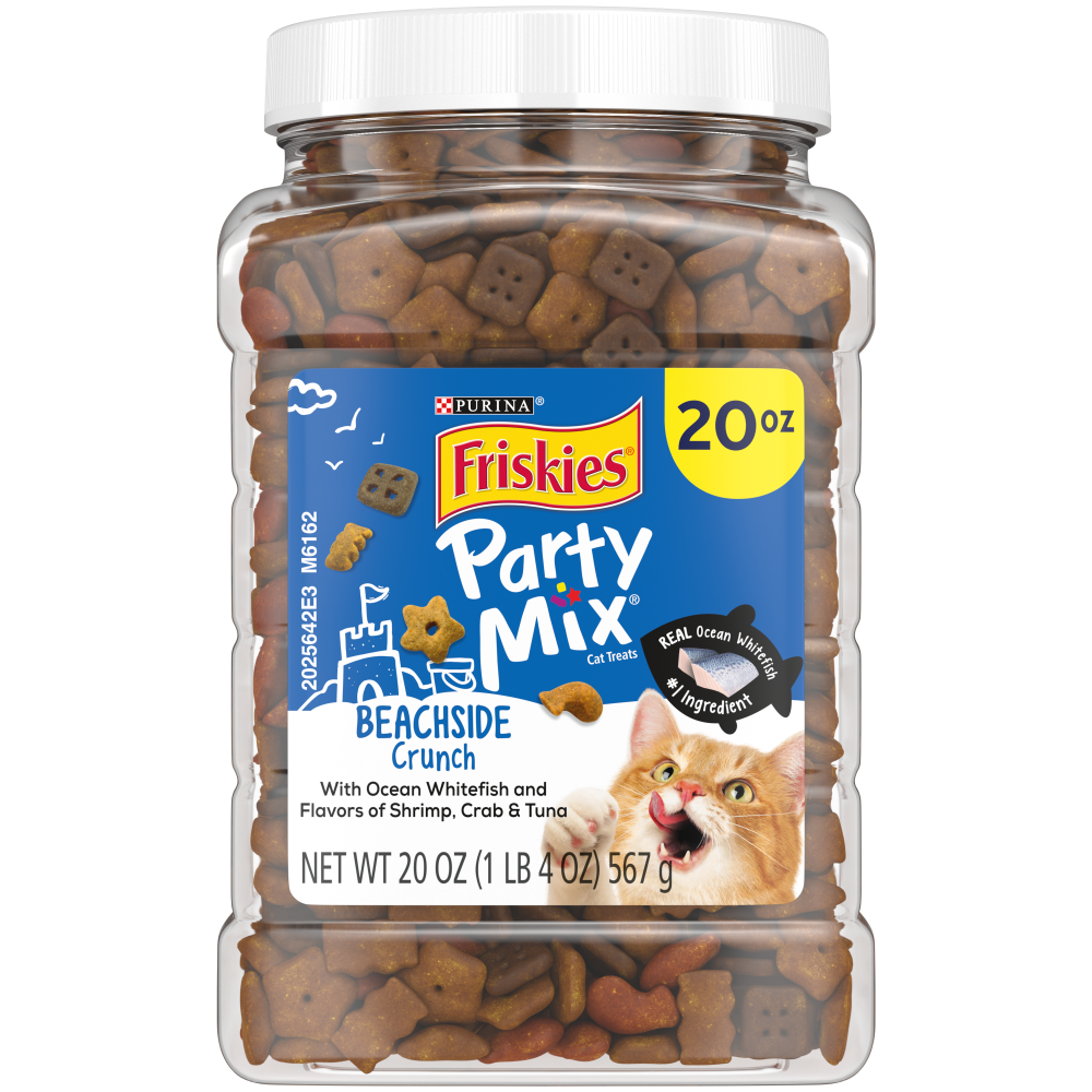 Friskies Party Mix Crunch Beachside Shrimp, Crab and Tuna Cat Treats