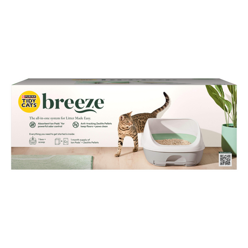 Tidy Cats Litter Box System, Breeze System Starter Kit Litter Box, Litter Pellets & Pads